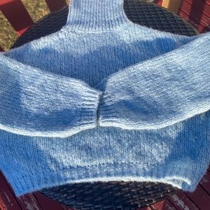 baby blue turtleneck